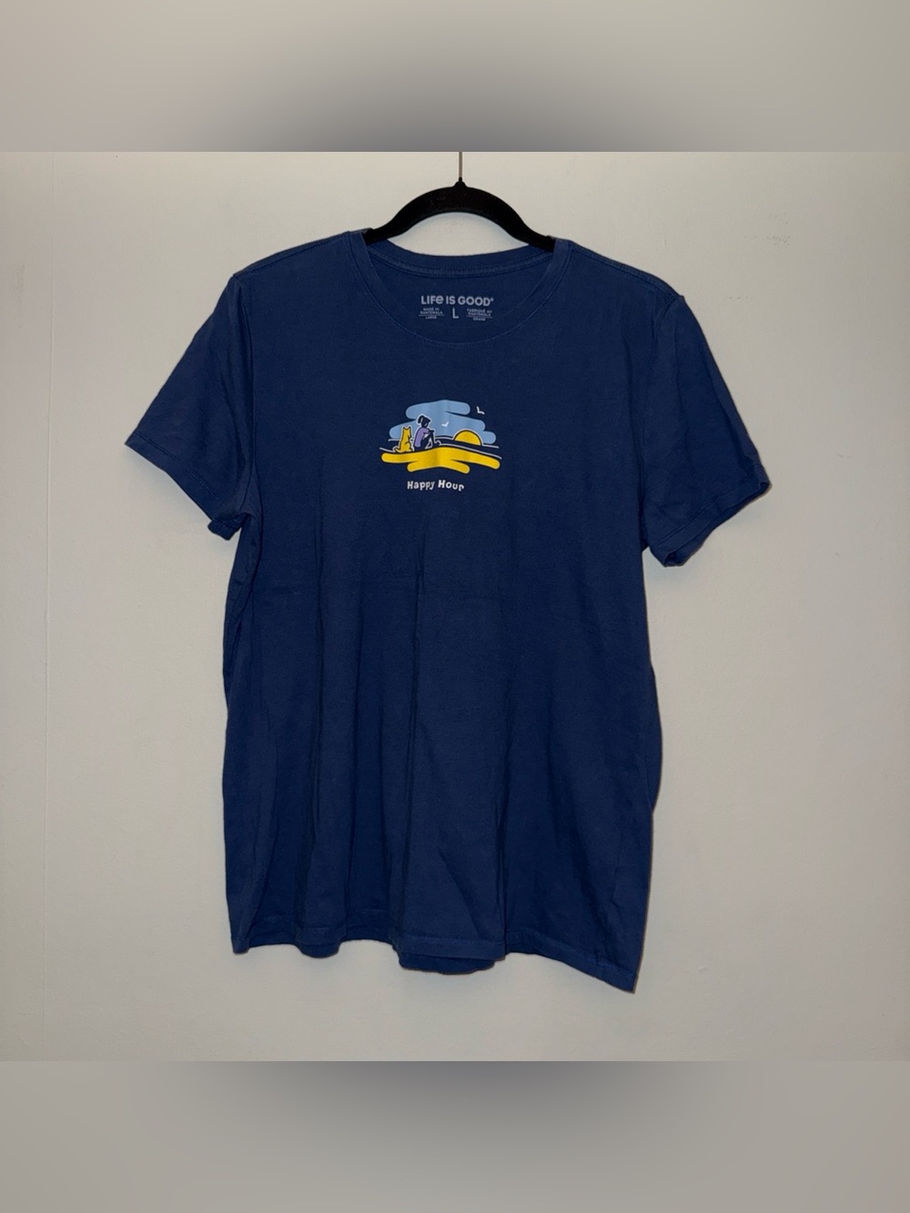 LIFE IS GOOD women’s blue tee sz L ✨